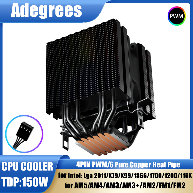 Tablet Computer Accessories - 6 Heat Pipes CPU Air Cooler