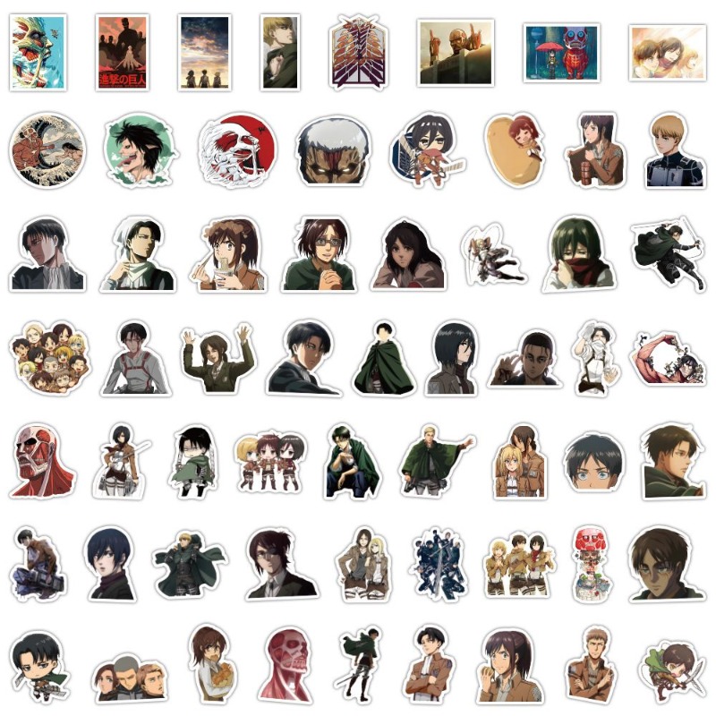 60 szt. Naklejek Anime Atak Ty – Tablet Accessories Aesthetic recenzja i cena