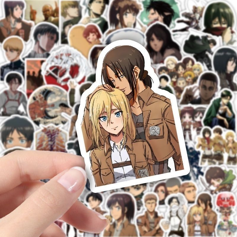 60 szt. Naklejek Anime Atak Ty – Tablet Accessories Aesthetic recenzja i cena