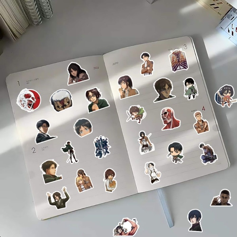 60 szt. Naklejek Anime Atak Ty – Tablet Accessories Aesthetic recenzja i cena